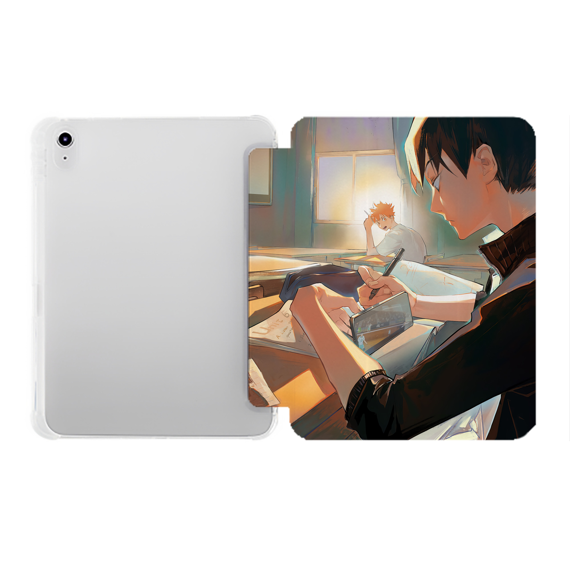 （画像用） ハイキュー!! Haikyu!! IPad ケース ペン収納付き 三つ折りスタンド PUレザー×シリコン 対応機種9.5/10.5/10.9インチ